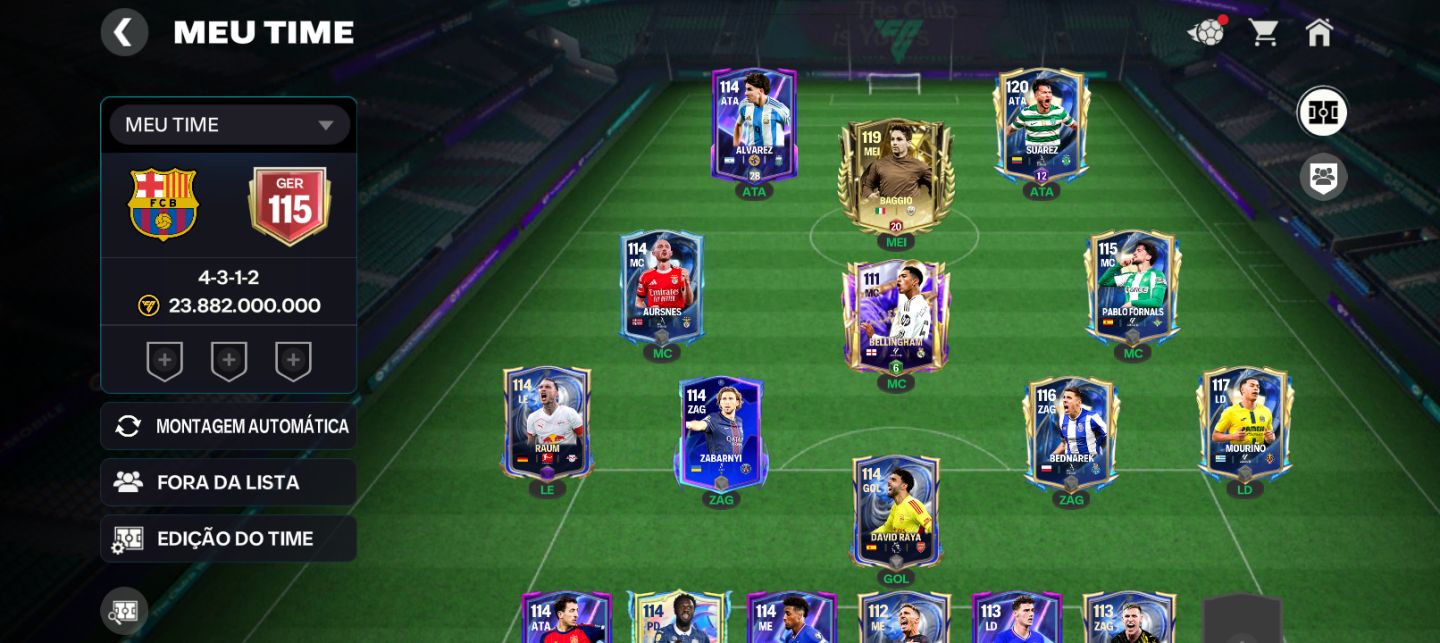 CONTA FC MOBILE GER 115 32K+ GEMAS com elenco forte pra começa