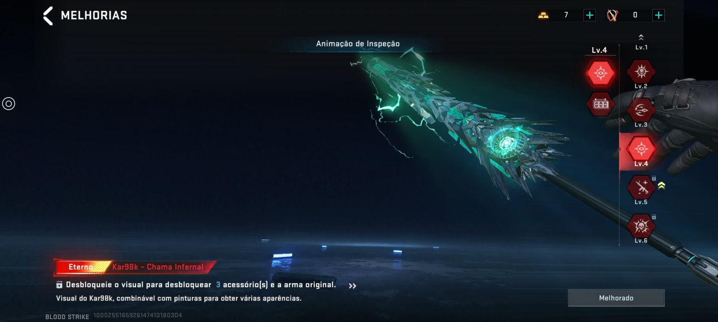 Conta blood stick gemada com armas eternas e evo da nova