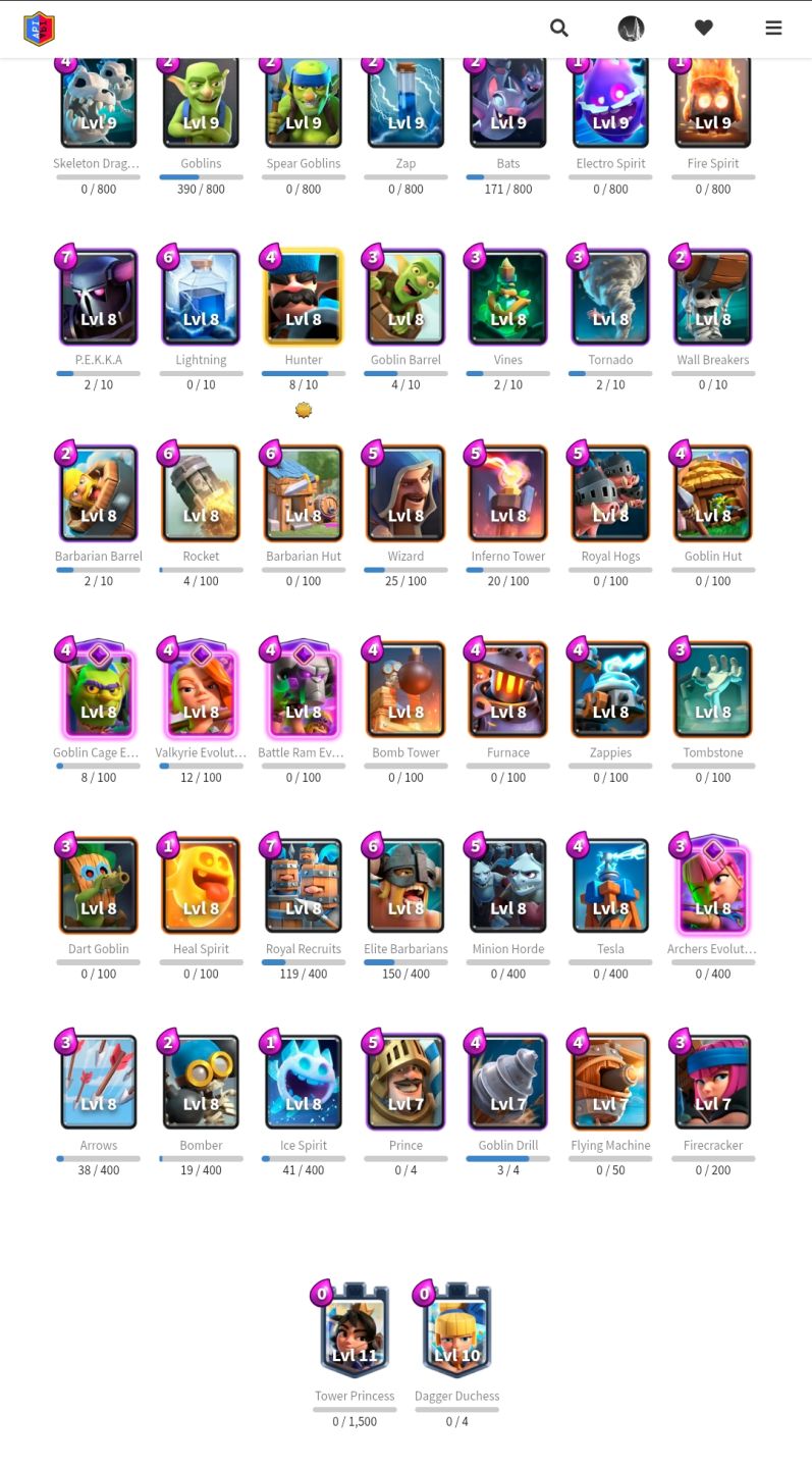 Conta Clash royale | 5.391 Troféus | 84 Cartas | 7 Evoluções