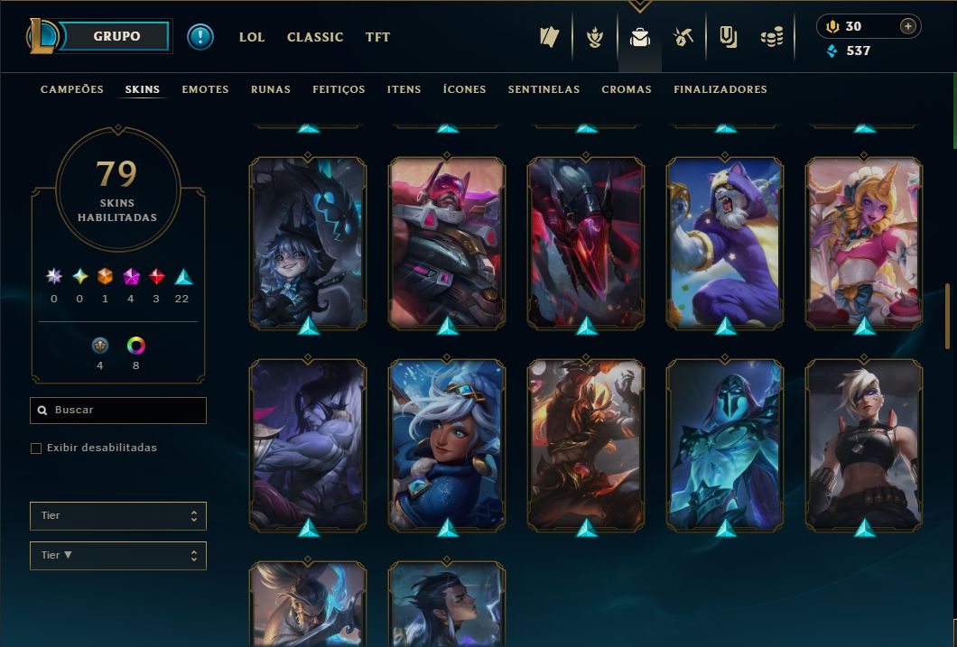 LOL OURO III SOLO/DUO + FLEX | 79 SKINS | 3 LENDÁRIAS | 4 MÍTICAS | 86 ÍCONES