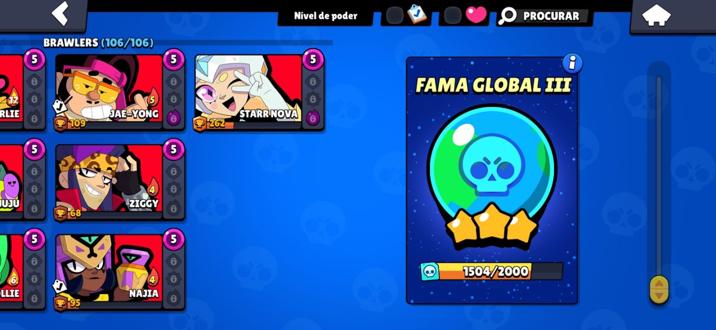 CONTA BRAWL 40K TROFÉUS | 106/106 BRAWLERS | + 200 SKINS | + 1000 COSMÉTICOS