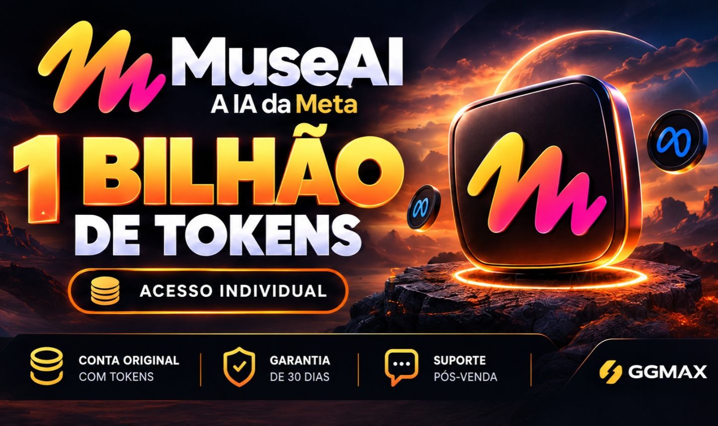 CONTA MUSE AI INDIVIDUAL | 1 BILHÃO DE TOKENS | SÓ SUA | 30 DIAS DE ACESSO