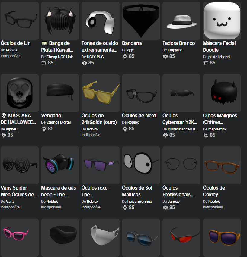 ROBLOX COM VARIOS ITENS EM JOGOS DIFERENTES E CAMISA DE 17K+