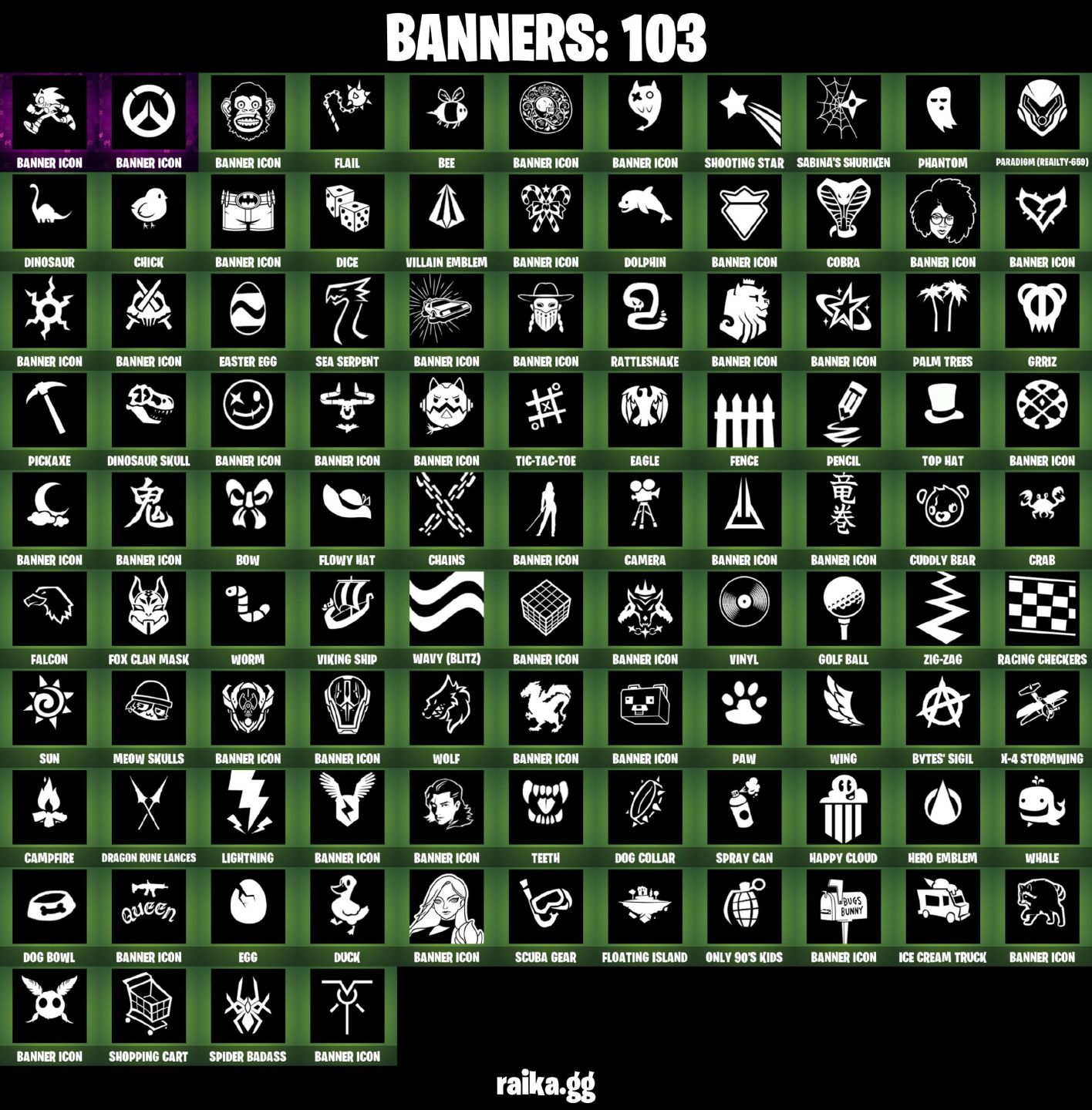 59 Skins - The reaper, Elite Agent, Omega (stage 5), Rogue agent, Ragnarok
