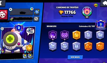 Brawl Stars | 17.766 Troféus + 65 Brawlers + 7 Hipercargas