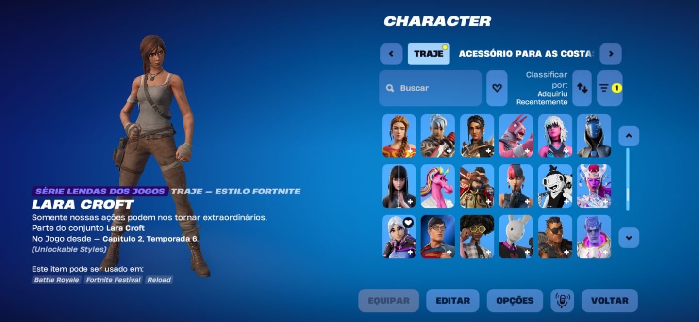 Conta de fortnite rara com 211 skins e laracroft! Salve o mundo!