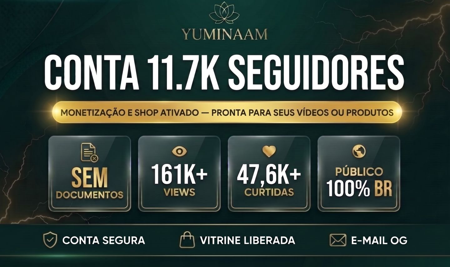 CONTA TIKTOK 11,7K SEGUIDORES, MONETIZAÇÃO E SHOP APROVADO | NICHO PROSPERIDADE