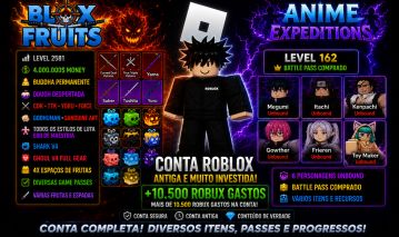 Conta de roblox upd no blox fruits e anime expeditions com 10k de robux gastos.