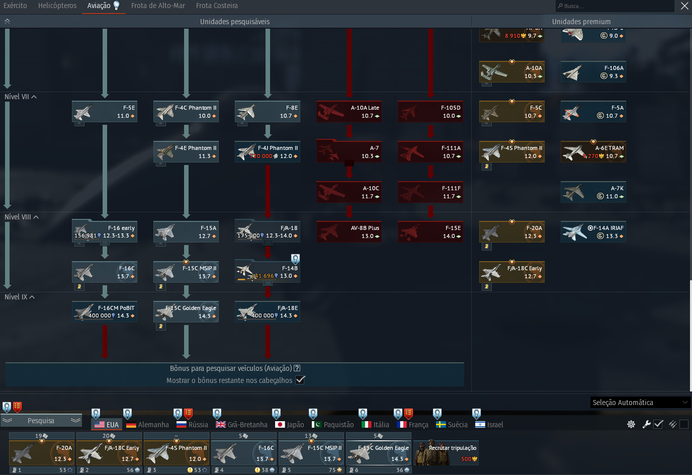 Conta War Thunder Level 100 Marechal - Top Tier com Vários Premiums