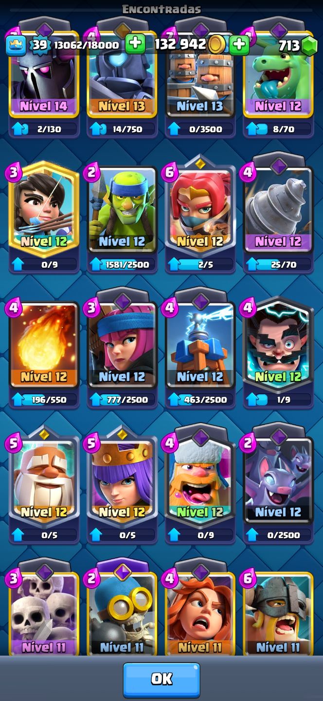 Conta Clash Royale, 4 Anos Nível 13 7100K troféu 4 evoluções