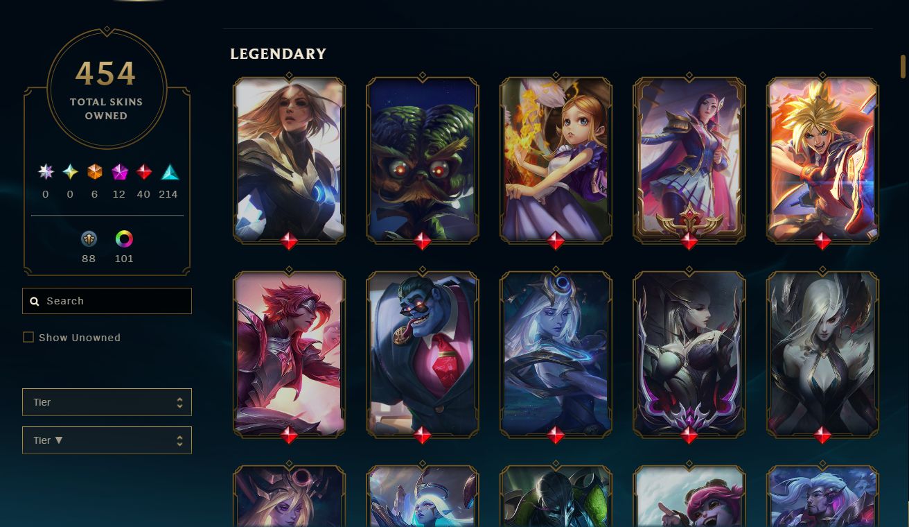 Conta League Of Legends Level 785 com 454 skins boas
