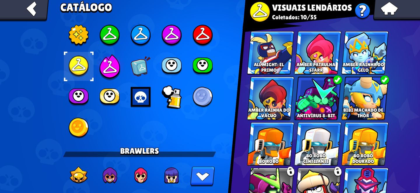 Conta brawl stars 2020 muitas skins lendarias e miticas e brawlers 11 com hiper