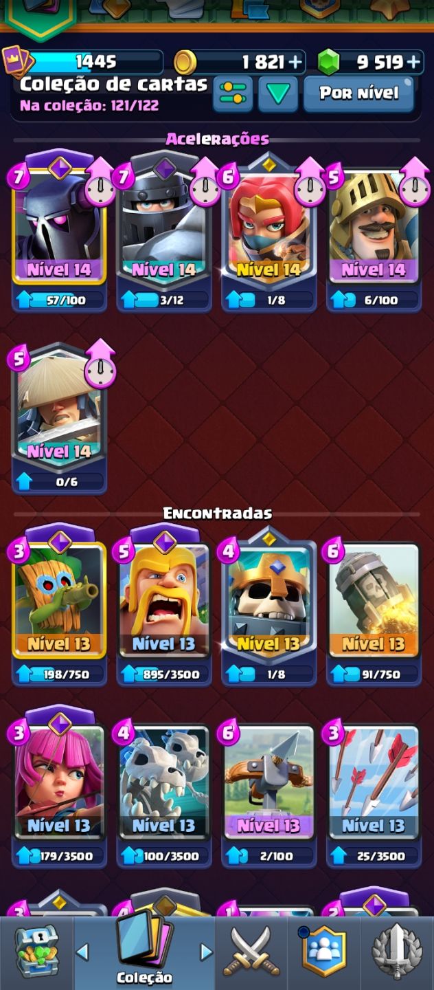 CONTA CLASH ROYALE NIVEL DE REI 14, +9MIL GEMAS E TROCA NICK GRÁTIS
