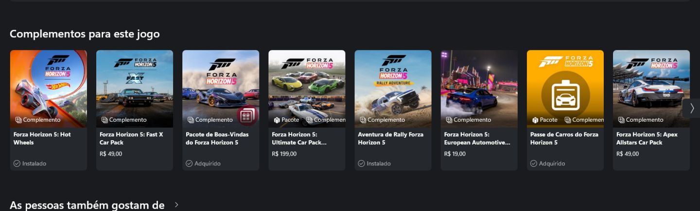 Conta XBOX com minecraft original e forza horizon 5 com DLC