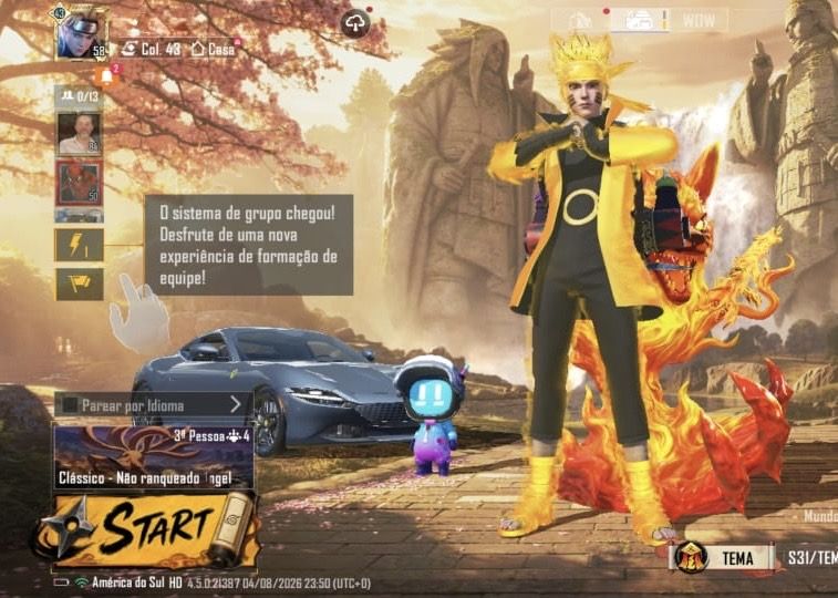 Conta pubg mobile, skin mumia black, skin naruto sabio, m416 glacial,ferrari etc