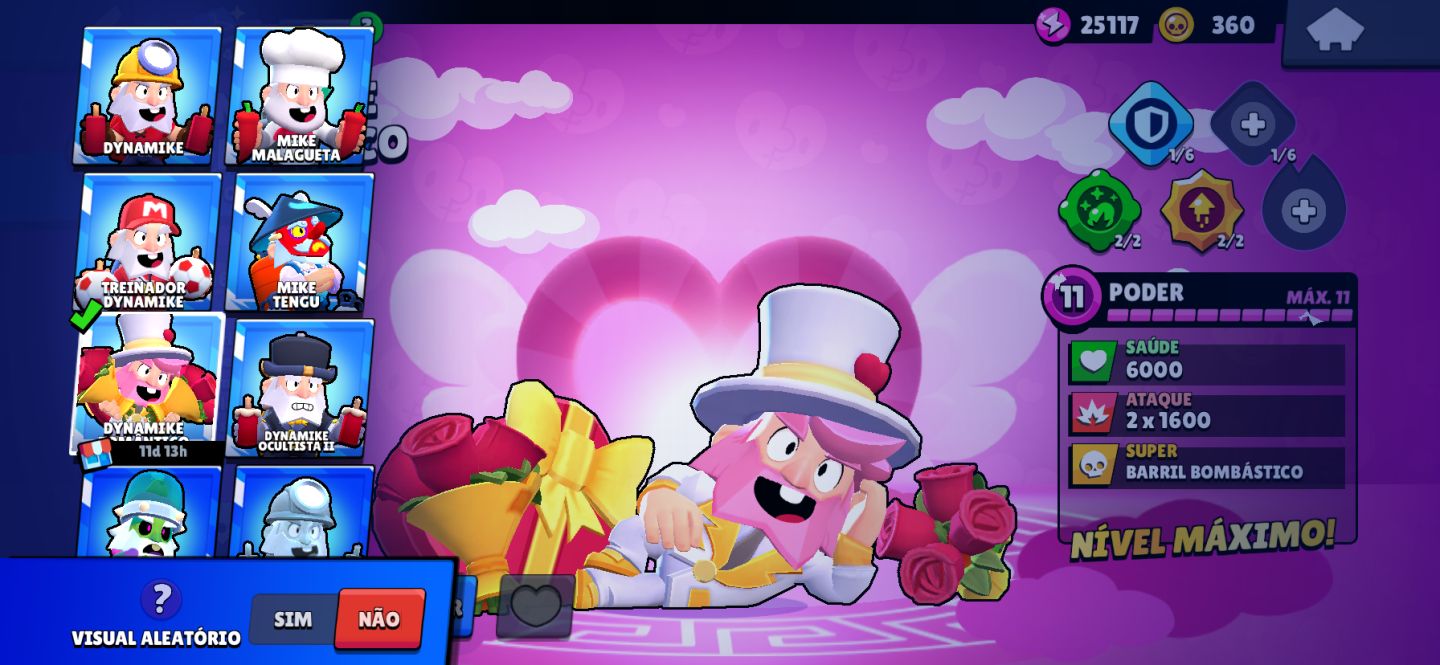 Conta de Brawl Stars com muitas skins