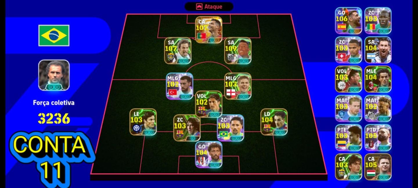 CONTAS EFOOTBALL MOBILE| COM NEYMAR BLITZ CURLER DO SANTOS