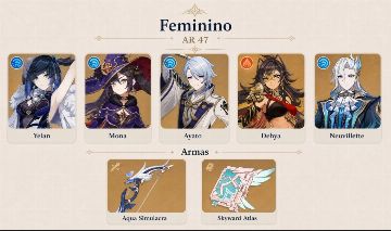 CONTA GENSHIN IMPACT COM 5 PERSONAGENS T5 & 2 ARMAS