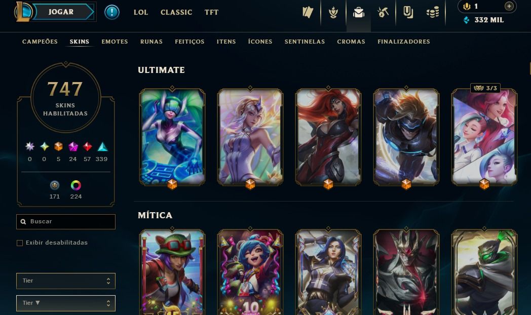 [Conta Lol 2019] Todos os Campeões | 747+ Skins | Platina 2