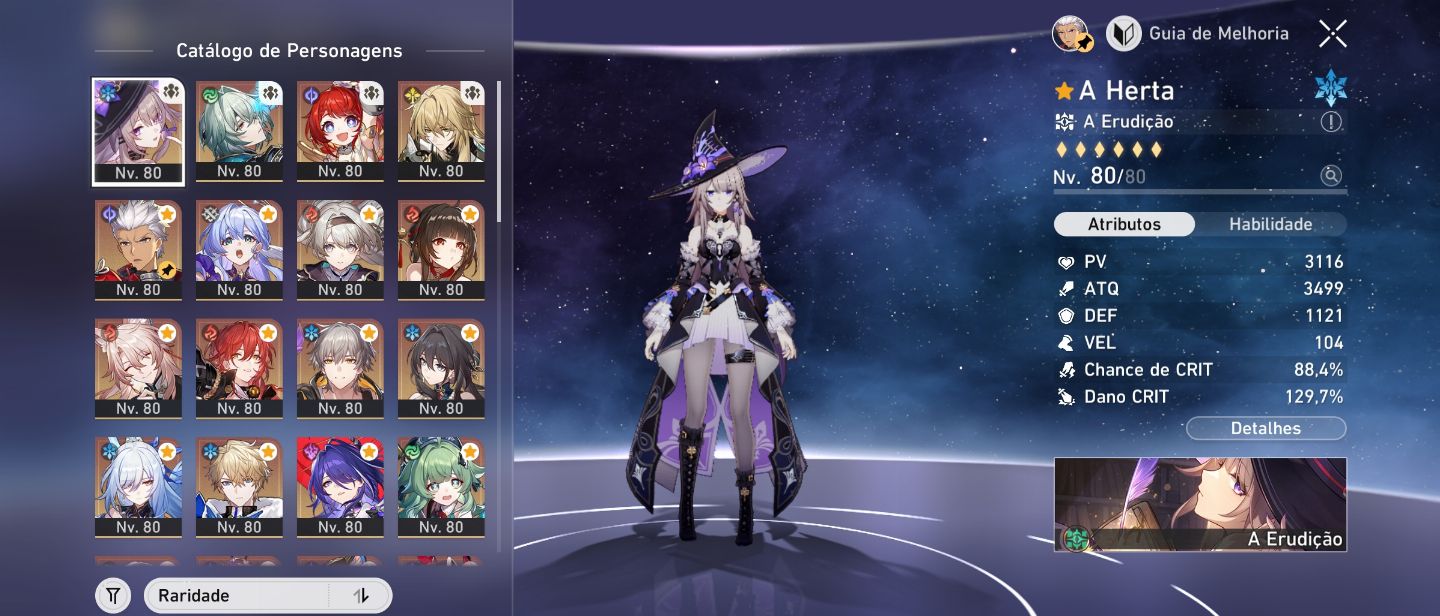 CONTA HONKAI STAR RAIL END GAME THE HERTA, CASTORICE, ANAXA, CIPHER E ARCHER...