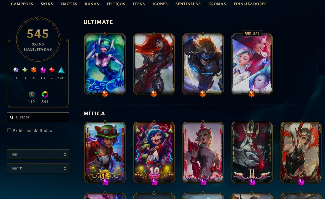 Conta LoL + Valorant | 545 skins