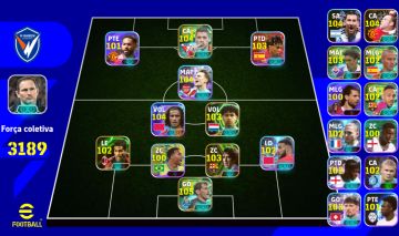 CONTA EFOOTBALL FORTE 3189 DE FORÇA COLETIVA + TIME ESTRELADO!