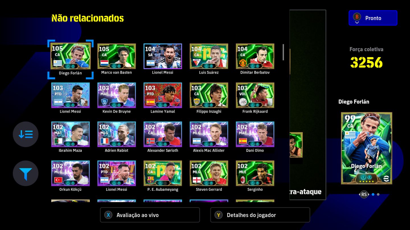 Conta Efootball Xbox/PC - Del Piero, Mbappé, Yamal, Romario, Messi, Kane e etc