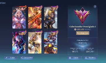 CONTA MOBILE LEGENDS COM 5 CELLECTOR