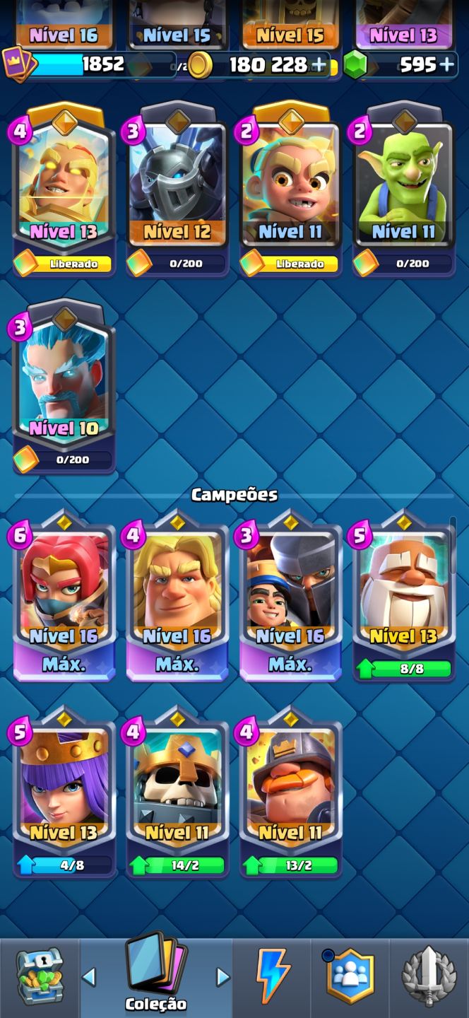 CONTA CLASH ROYALE | TORRE 16 | 41 CARTAS NV. 16 | 9 HERÓICAS | 22 EVOLUÇÕES