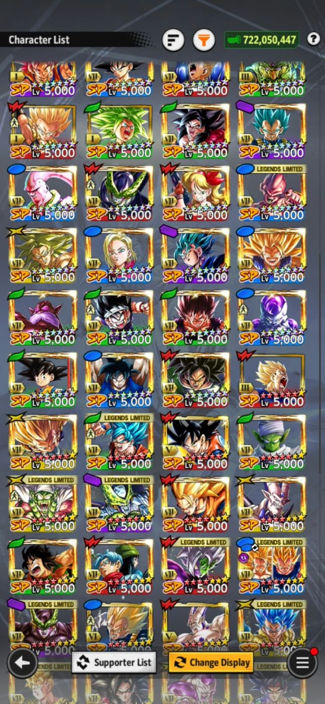 CONTA DRAGON BALL LEGENDS COM VÁRIOS LFS E ULTRAS - ENTREGA IMEDIATA