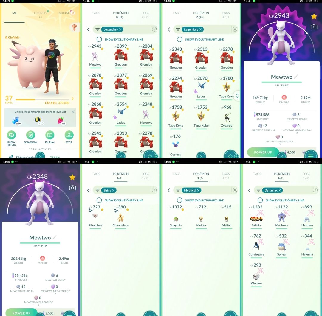 CONTA POKÉMON GO LV 37 | 2 Mewtwo | 19 LENDÁRIOS R001