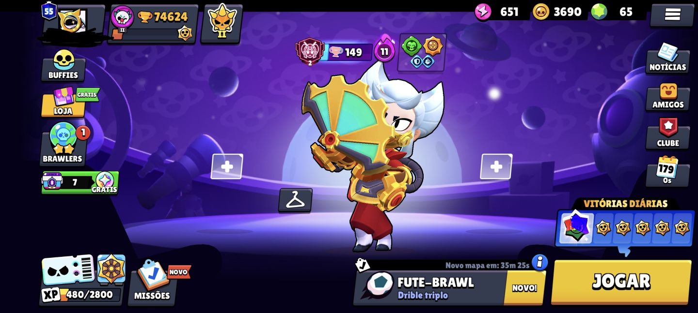 Conta de Brawl Star com muitas skins boas e Prestígio 3 (preço negociável!)