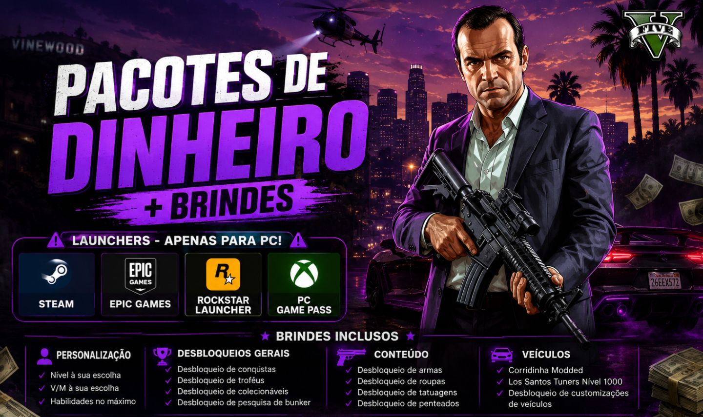 GTA 5 ONLINE PC - PACOTES DE DINHEIRO