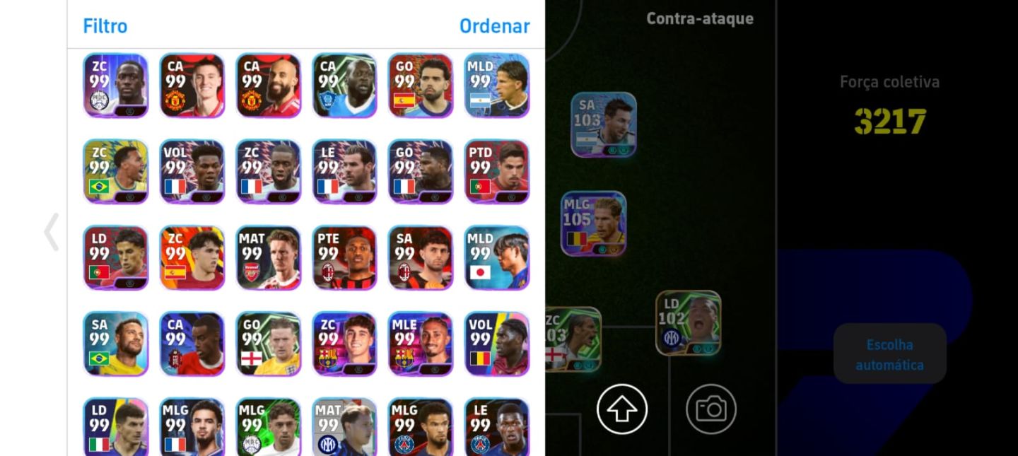 CONTA EFOOTBALL | FORÇA COLETIVA 3217 | CR7 108, HAZARD 108