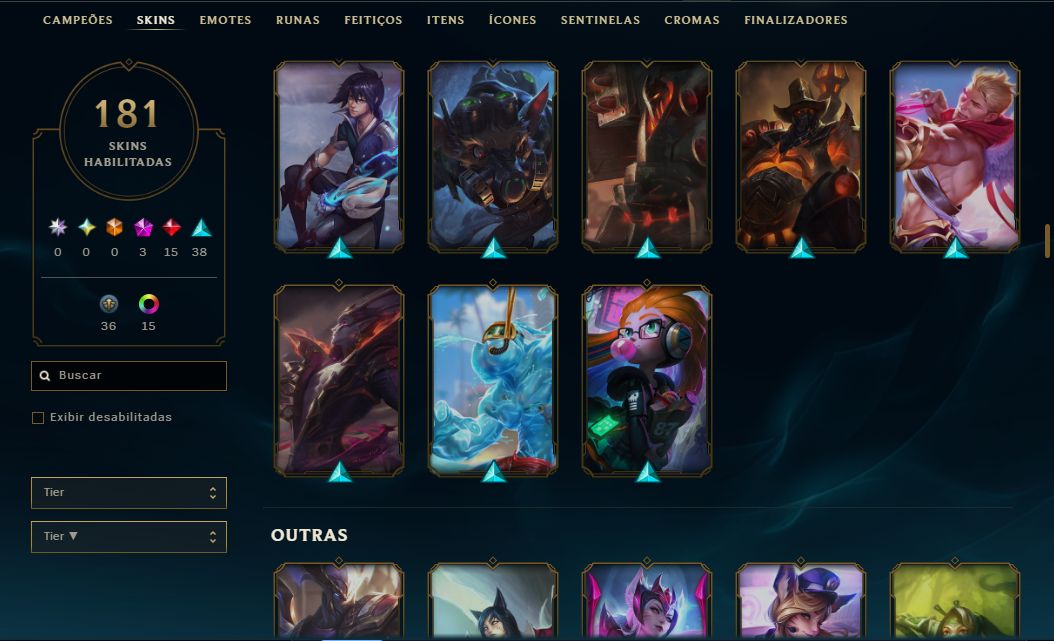 CONTA LOL | 181 SKINS | SEASON 2013