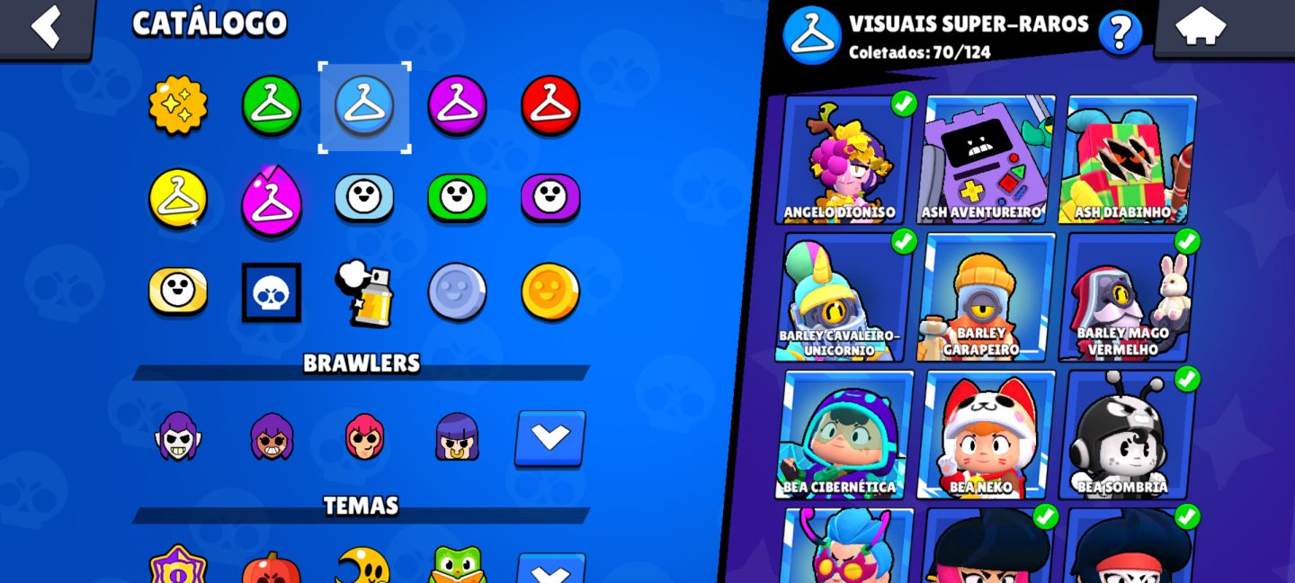 Conta de Brawl Stars com muitas skins e bem upada