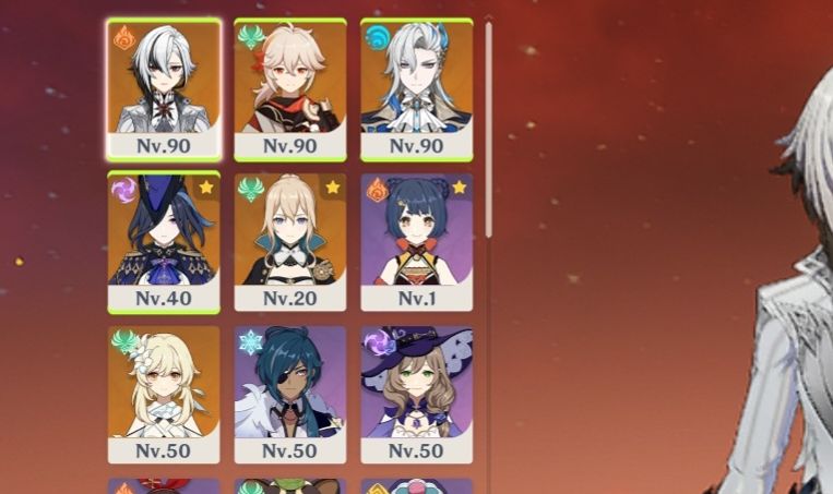 GENSHIN IMPACT ARLECCHINO C1, KAZUHA, NEUV, CLORINDE + JEAN
