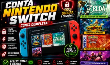 Conta Nintendo Switch: Zelda: Tears of the Kingdom + Pokémon Red Gmail Alterável