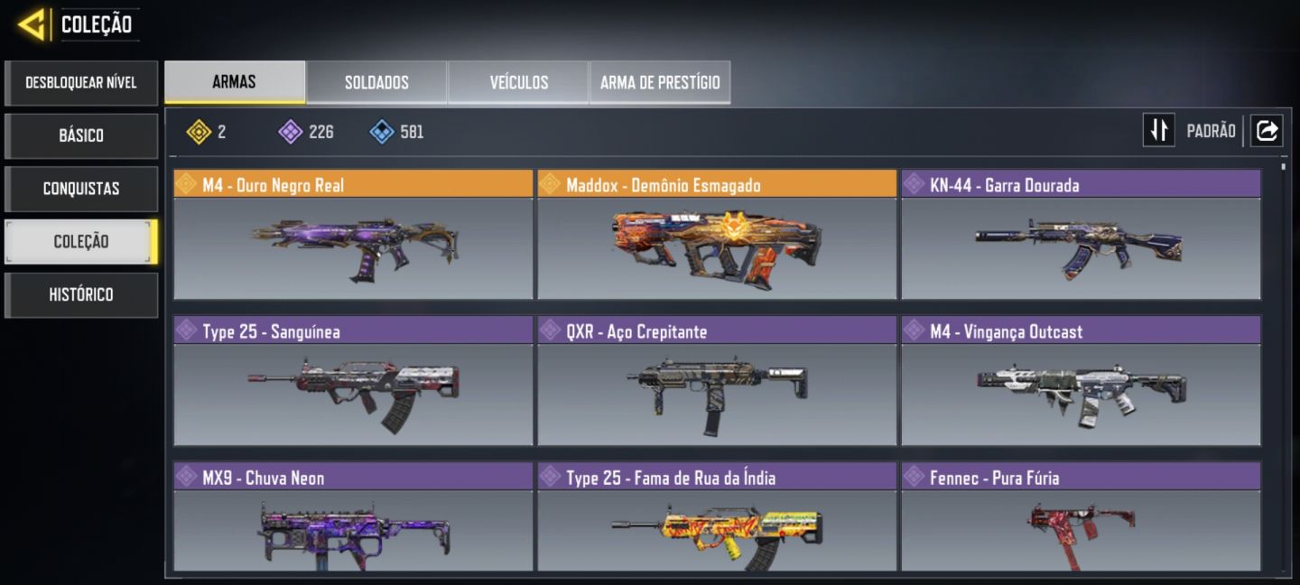 Conta Cod Mobile level 100+