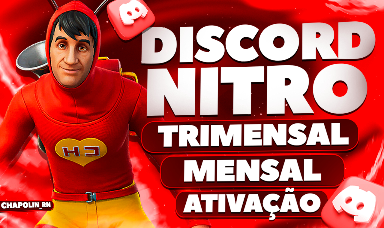 DISCORD NITRO 3 MÊSES/TRIMENSAL + ATIVAÇÃO + GIFT