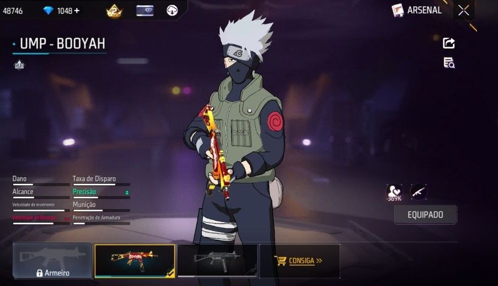 CONTA FREE FIRE LVL 30 MESTRE 5 BR COM MEGUMI JJK|KAKASHI |JIRAYA E 1048 DIMAS