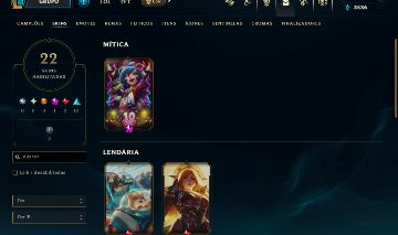 CONTA DE LOL NIVEL 52/40 CAMPEÕES/22 SKINS/19 EMOTES troca de todos os dados!