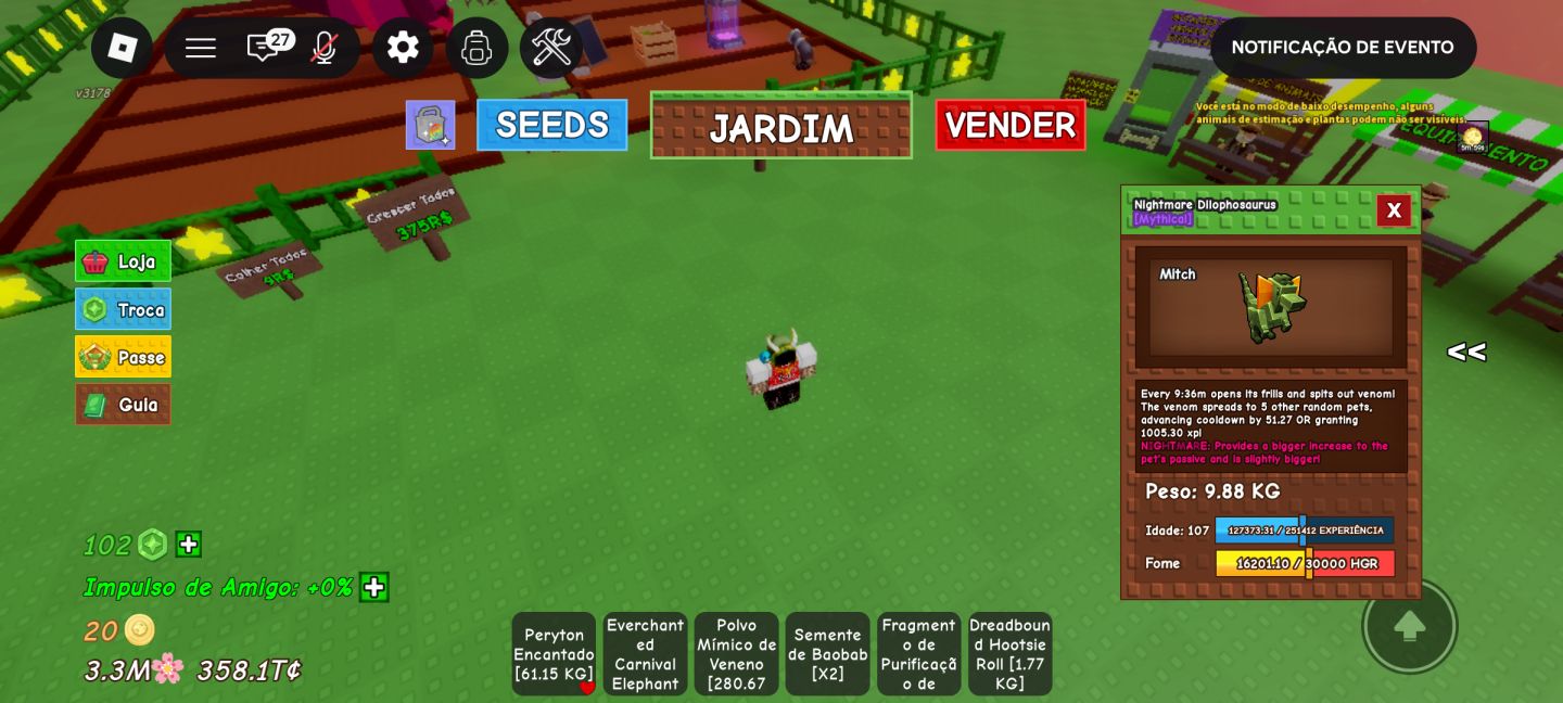 GROW A GARDEN MELHOR PREÇO