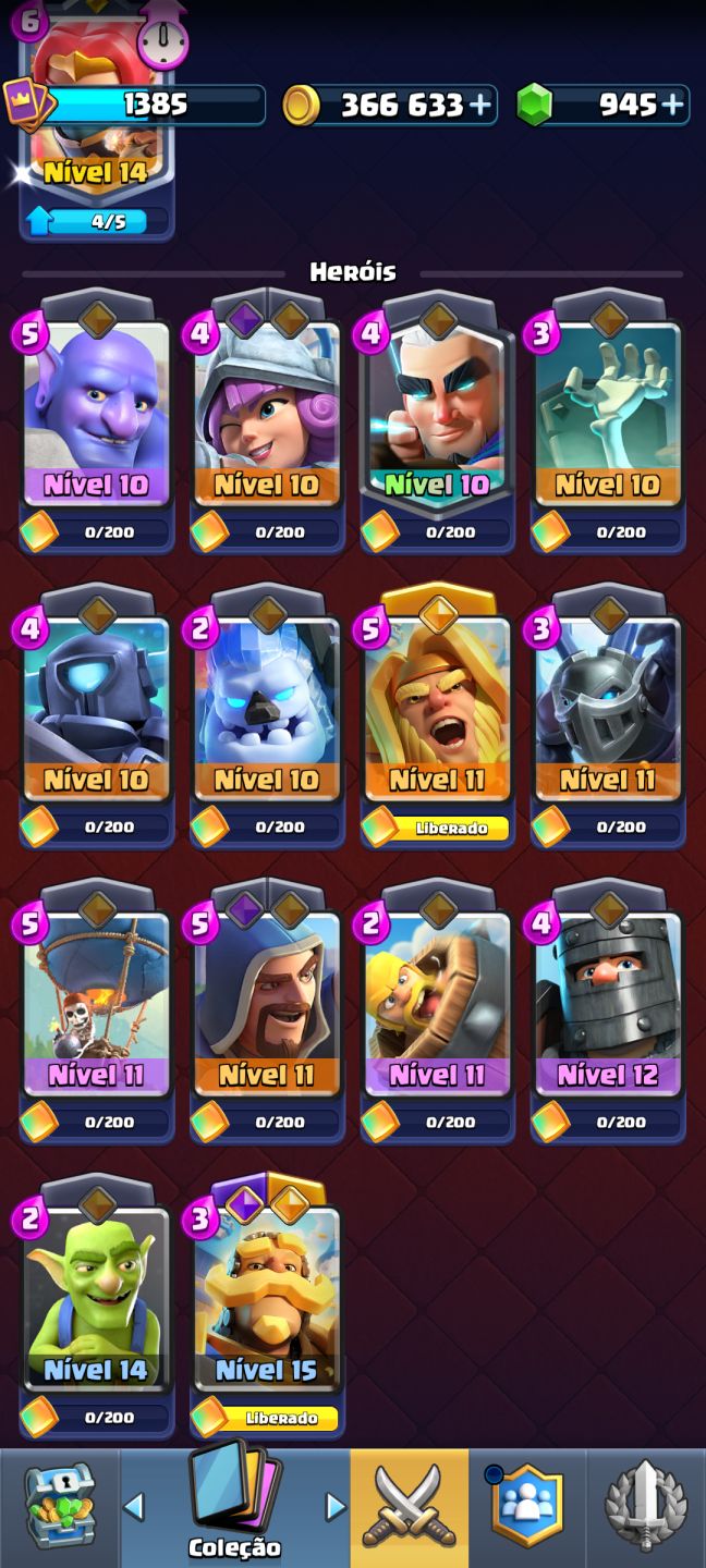 CONTA CLASH ROYALE 9500 TROFÉUS