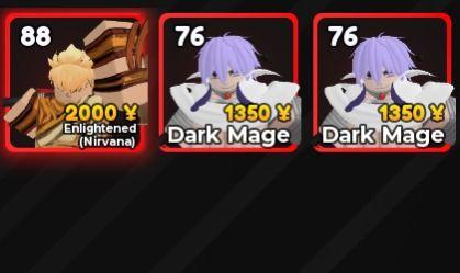 ANIME ADVENTURES DARK MAGE - UNITS A PREÇO DE BANANA