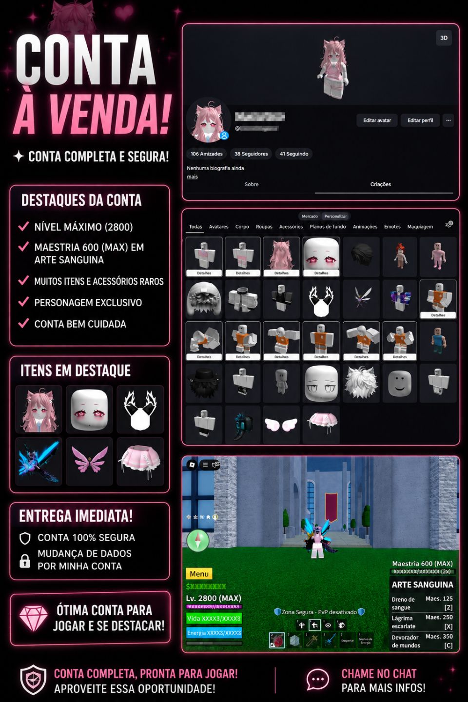 Conta Roblox OLD, Diversos itens em jogos
