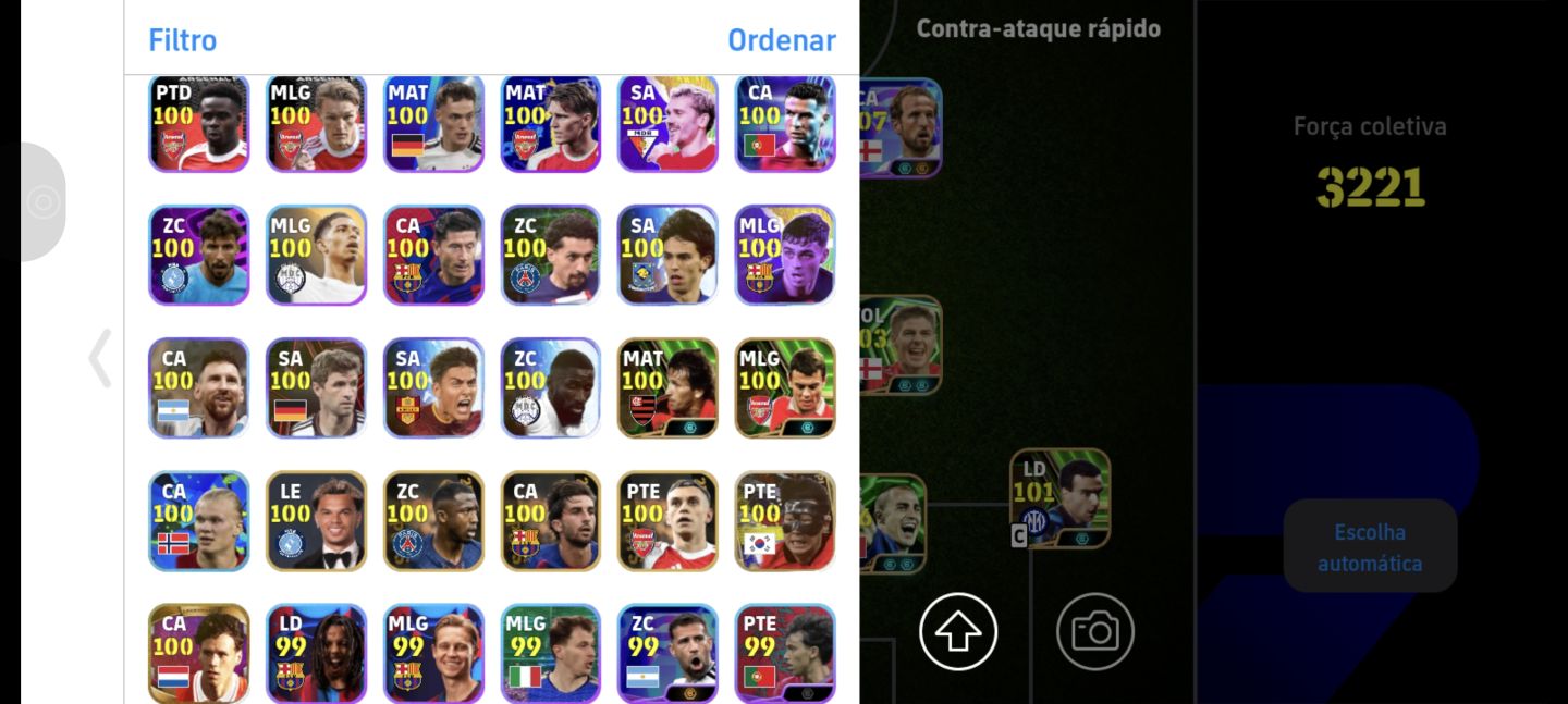 Conta rara e boa de efootball com 3221 de força