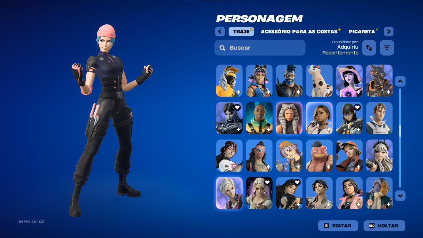 Conta com passes antigos e skins raras (Fortnite)