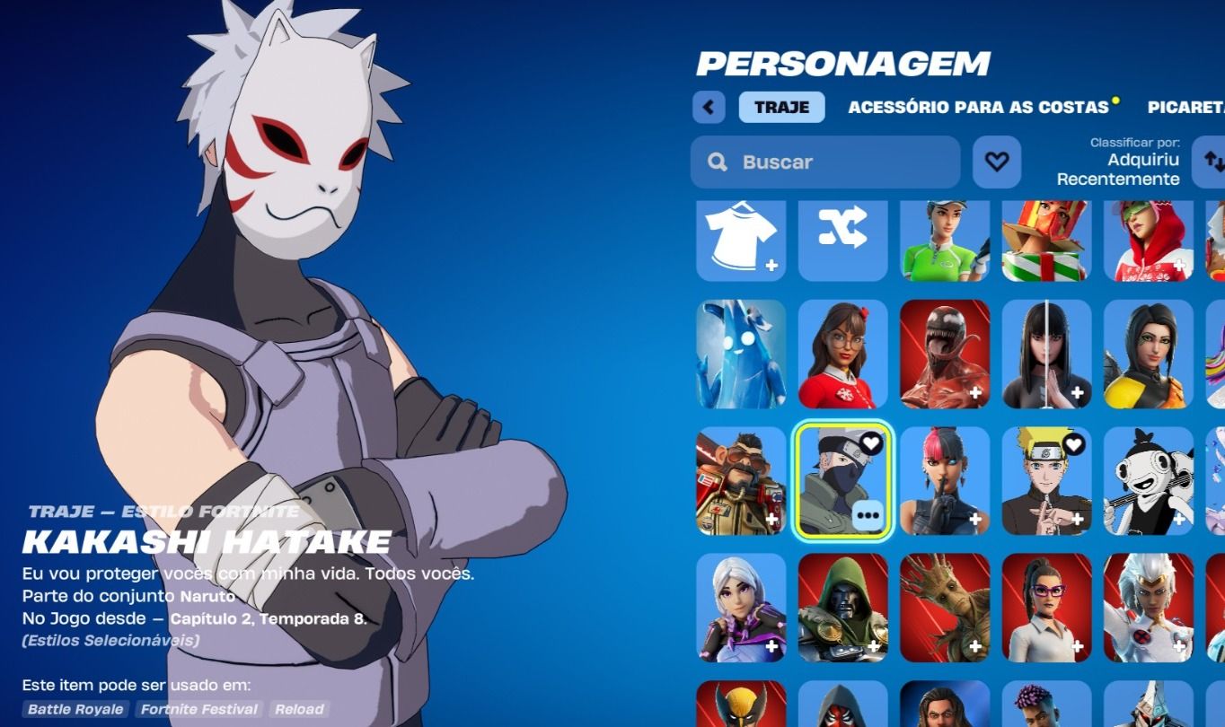CONTA DE FORTNITE COM 44 SKINS | Kakashi Hatake | PROMOÇÃO!