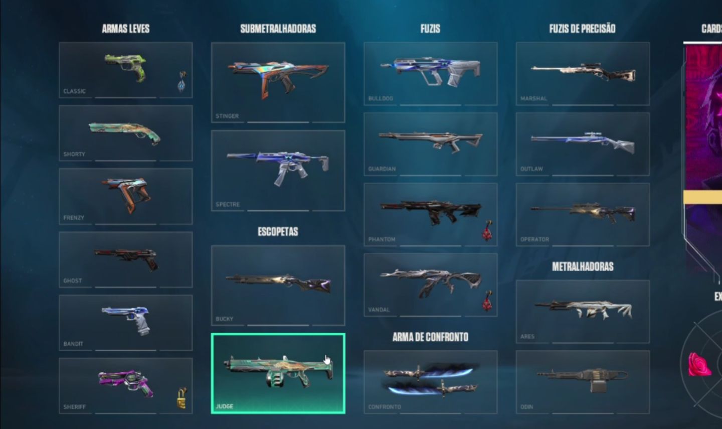 Conta Valorant 9 Vandal 6 Facas e 3 Phantom + 422Vp +30 Skins